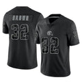 Odoa C.Browns #32 Jim Brown Player Black Reflective Home Game Stitched Jerseys