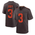 Odoa C.Browns #3 Jerry Jeudy Player Brown Alternate Home Game Stitched Jerseys