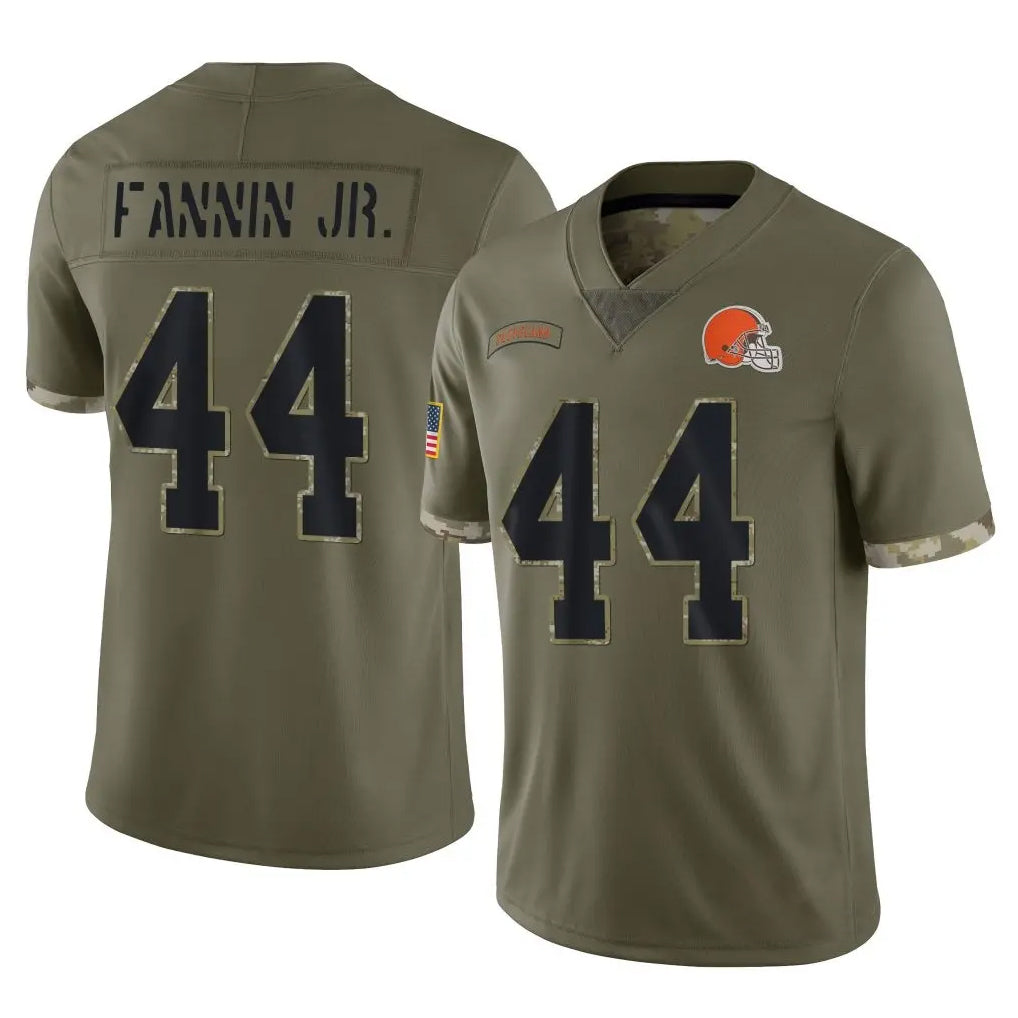 Odoa C.Browns #44 Harold Fannin Jr. Player Olive Salute to Service Limited Game Stitched Jerseys