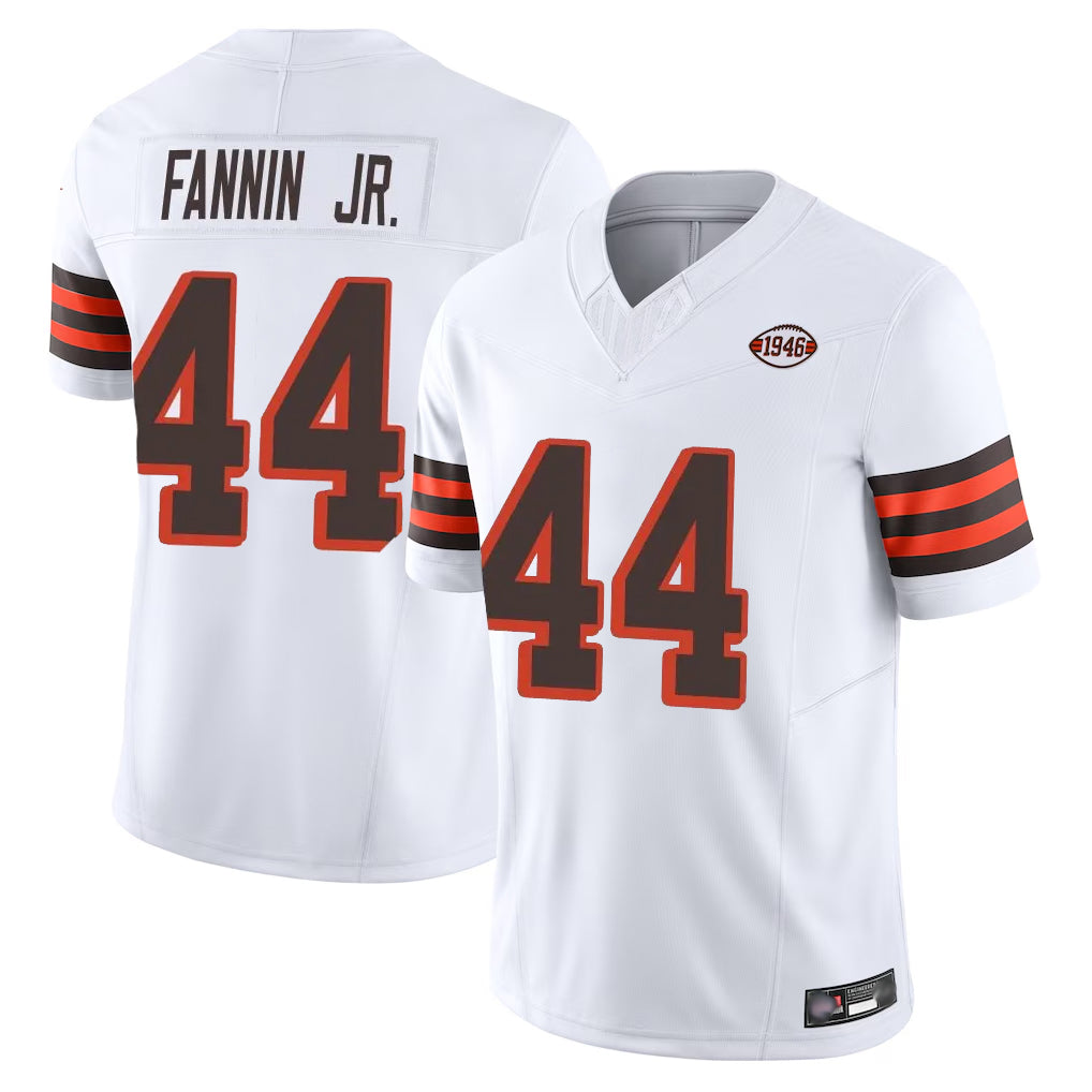 Odoa C.Browns #44 Harold Fannin Jr. Player White Limited Vapor F.U.S.E. Alternate Game Stitched Jerseys