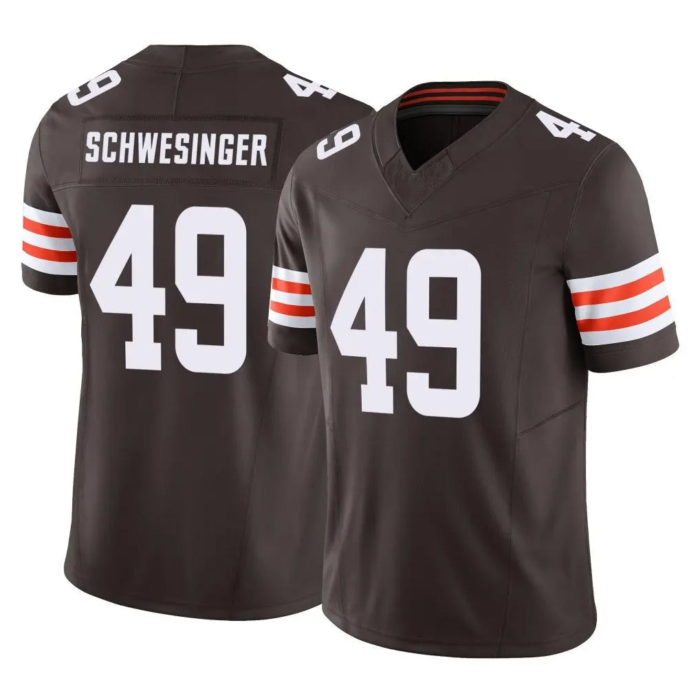 Odoa C.Browns #49 Carson Schwesinger Player Brown Vapor F.U.S.E. Limited Home Game Stitched Jerseys