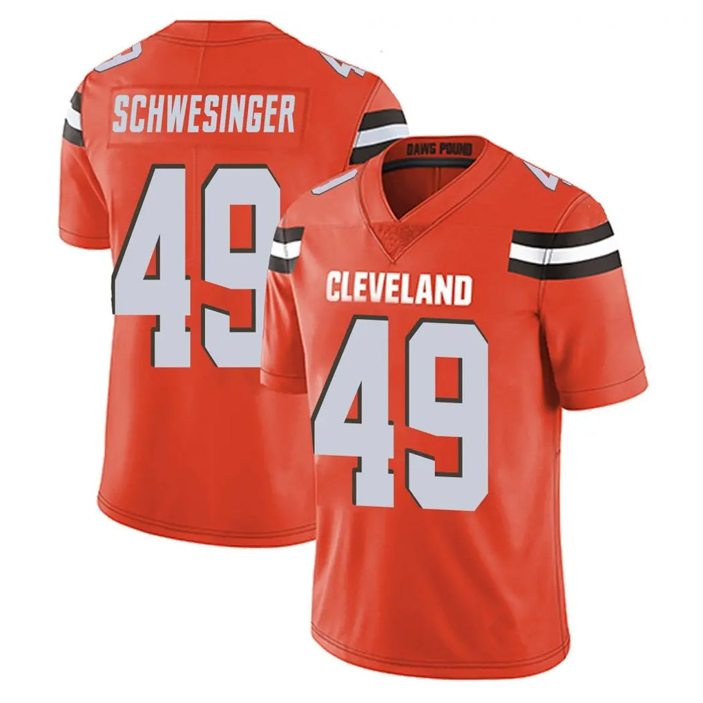 Odoa C.Browns #49 Carson Schwesinger Player Orange Alternate Vapor Untouchable Limited Home Game Stitched Jerseys