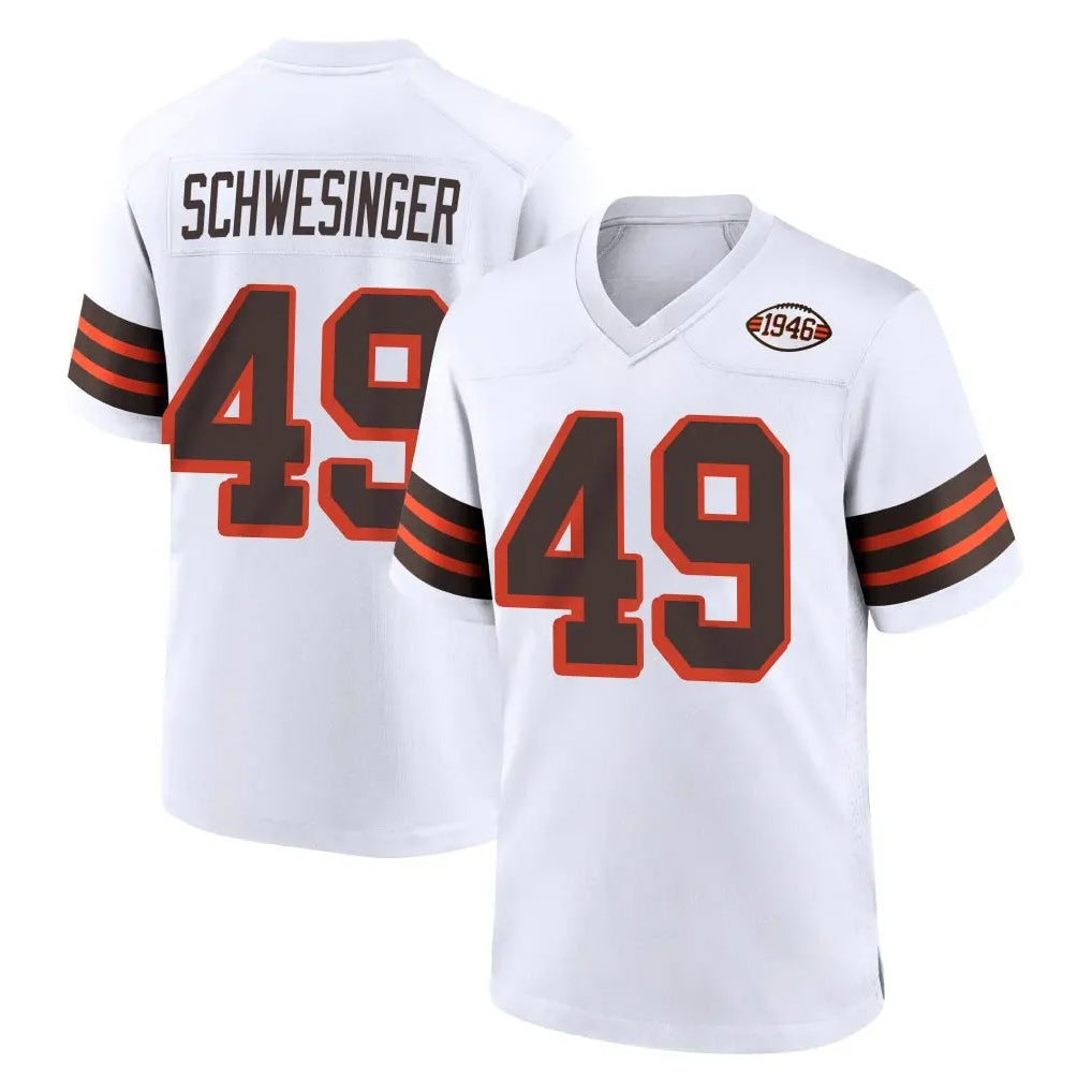 Odoa C.Browns #49 Carson Schwesinger Player White Alternate Home Game Stitched Jerseys
