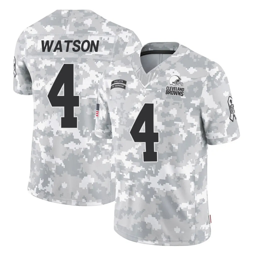 Odoa C.Browns #4 Deshaun Watson Player Arctic Camo Salute to Service Limited Home Game Stitched Jerseys