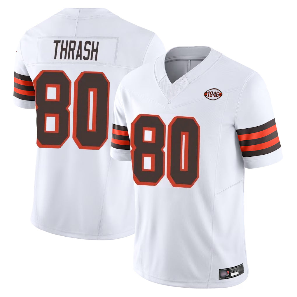 Odoa C.Browns #80 Jamari Thrash Player White Limited Vapor F.U.S.E. Alternate Game Stitched Jerseys