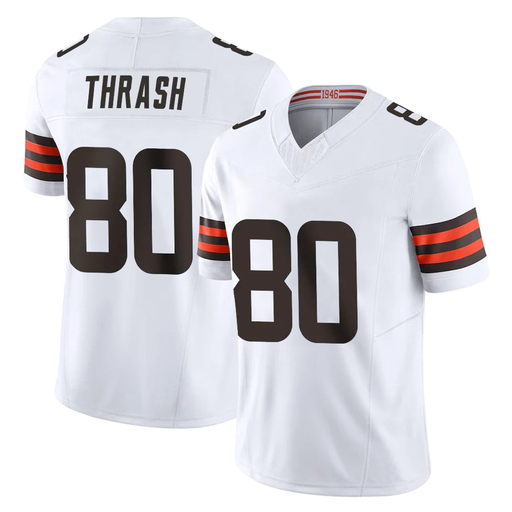 Odoa C.Browns #80 Jamari Thrash Player White Vapor F.U.S.E. Limited Home Game Stitched Jerseys