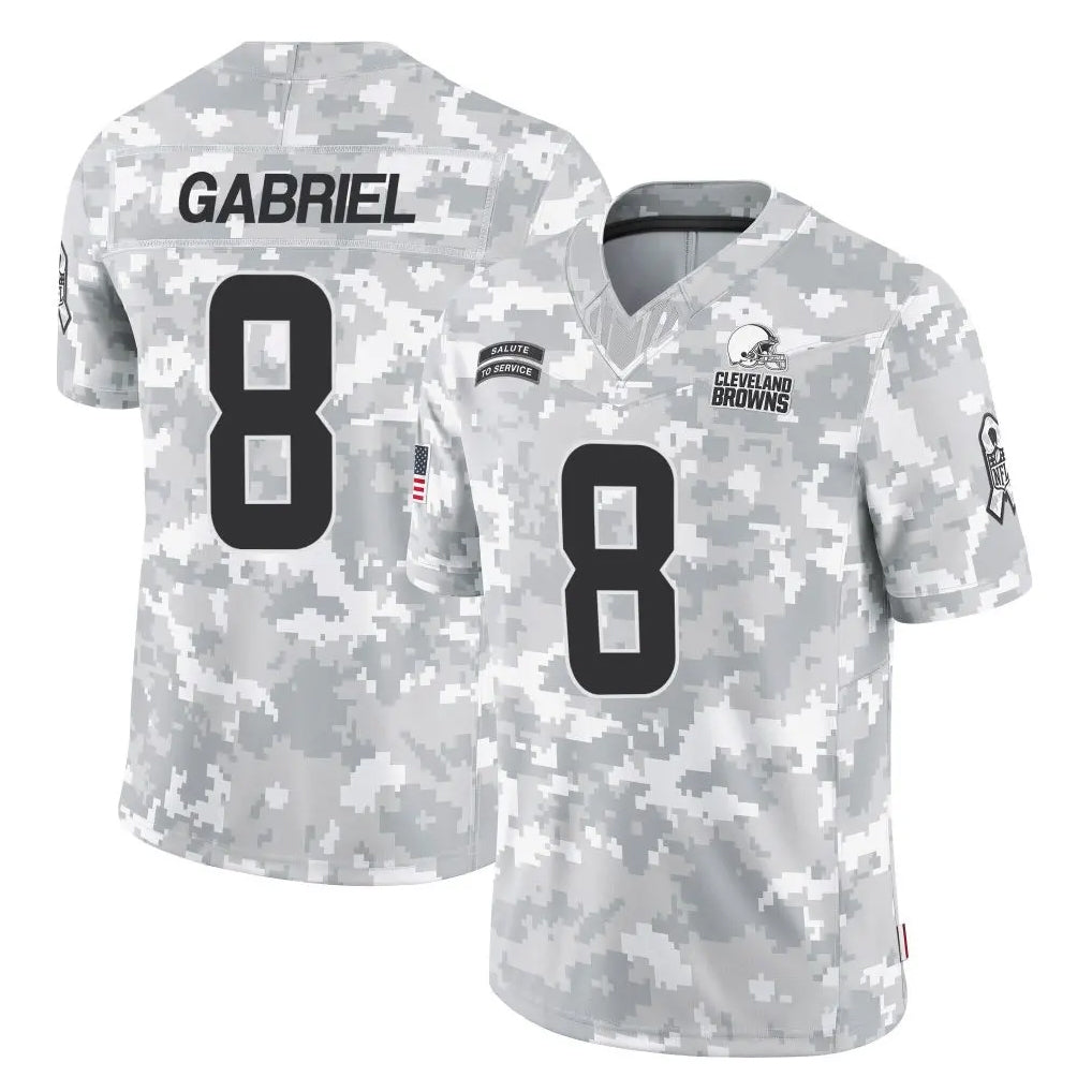 Odoa C.Browns #8 Dillon Gabriel Player Arctic Camo Salute to Service Limited Home Game Stitched Jerseys