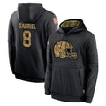 Odoa C.Browns #8 Dillon Gabriel Player Black Salute to Service Pullover Hoodies Limited Stitched Jerseys