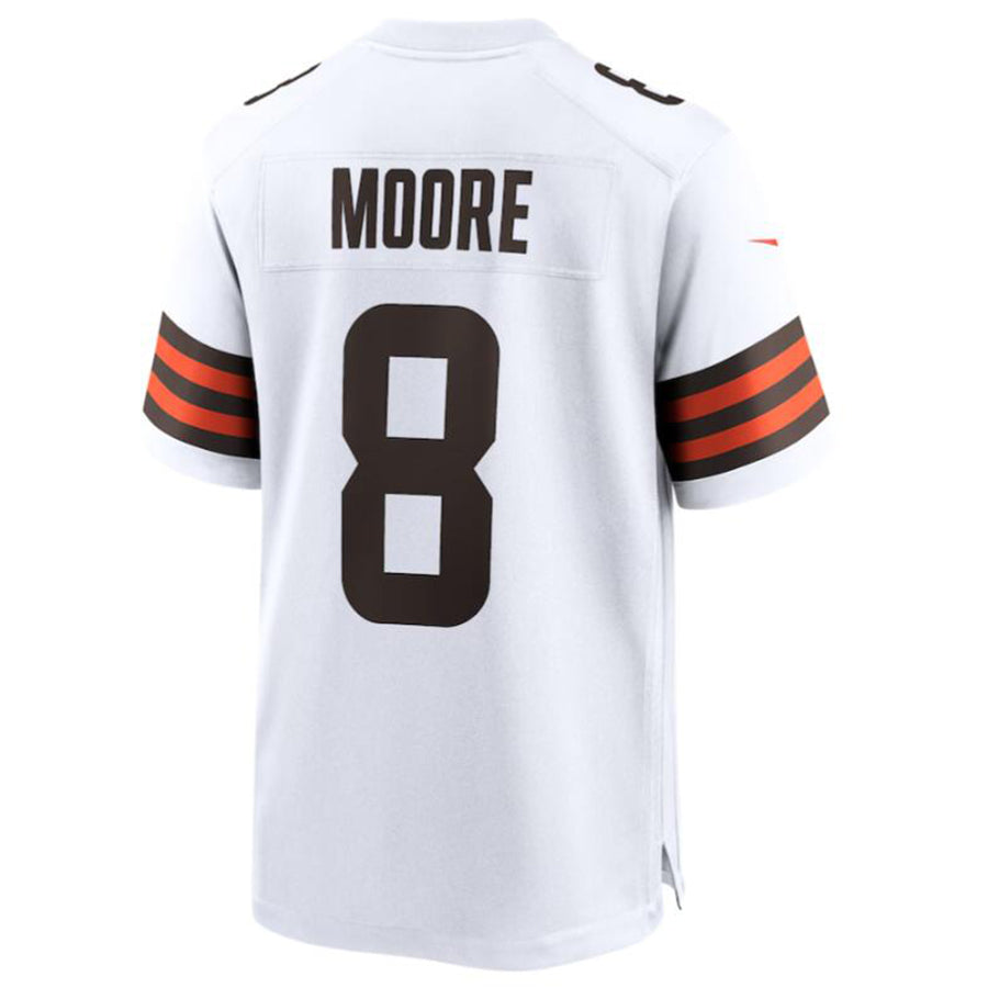 Odoa C.Browns #8 Elijah Moore White Game Retired Player Jersey American Stitched Jersey