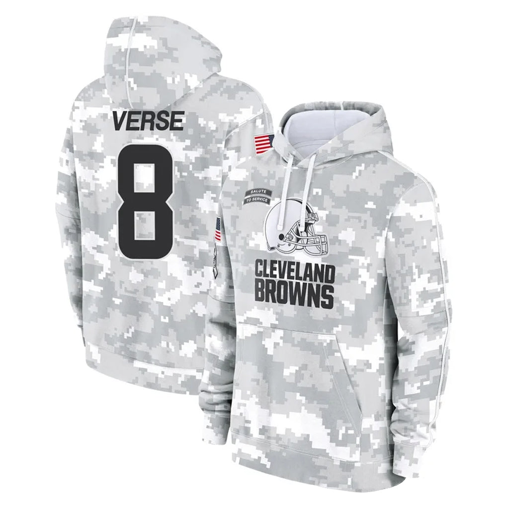 Odoa C.Browns #8 Jared Verse Player Arctic Camo Salute to Service Hoodies Limited Game Stitched Jerseys