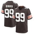 Odoa C.Browns #99 Julian Okwara Player Brown Home Game Stitched Jerseys