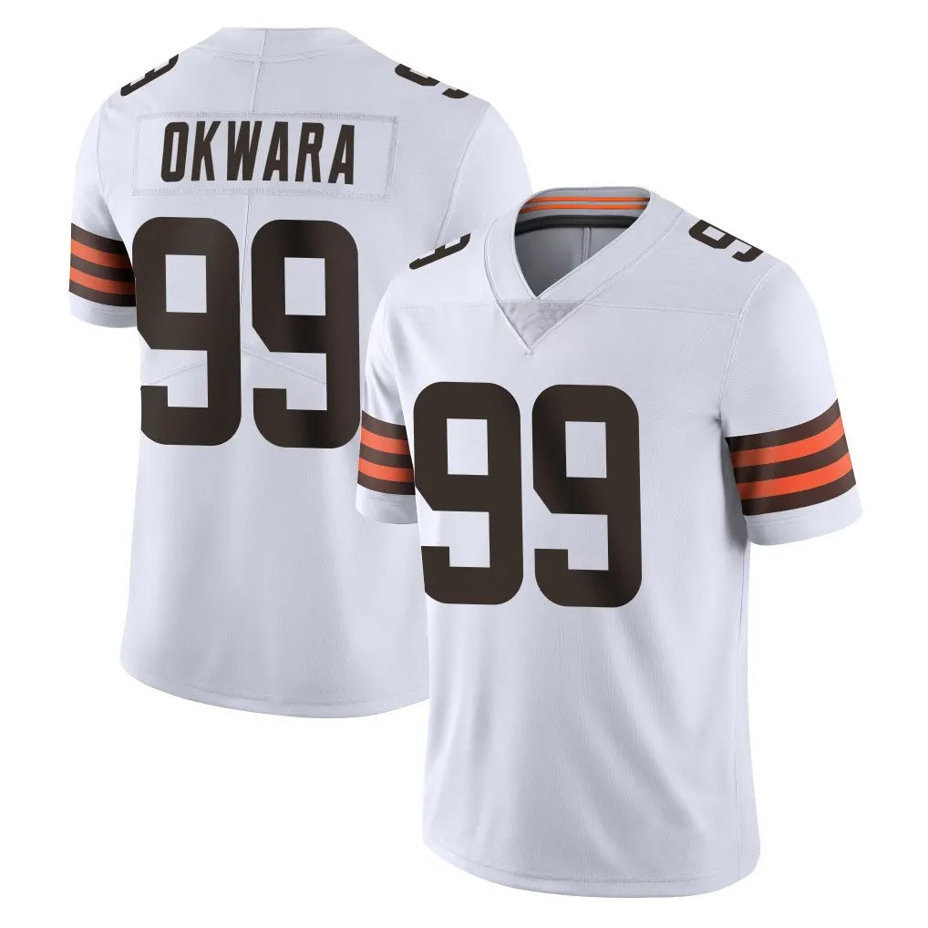 Odoa C.Browns #99 Julian Okwara Player White Vapor Untouchable Limited Home Game Stitched Jerseys