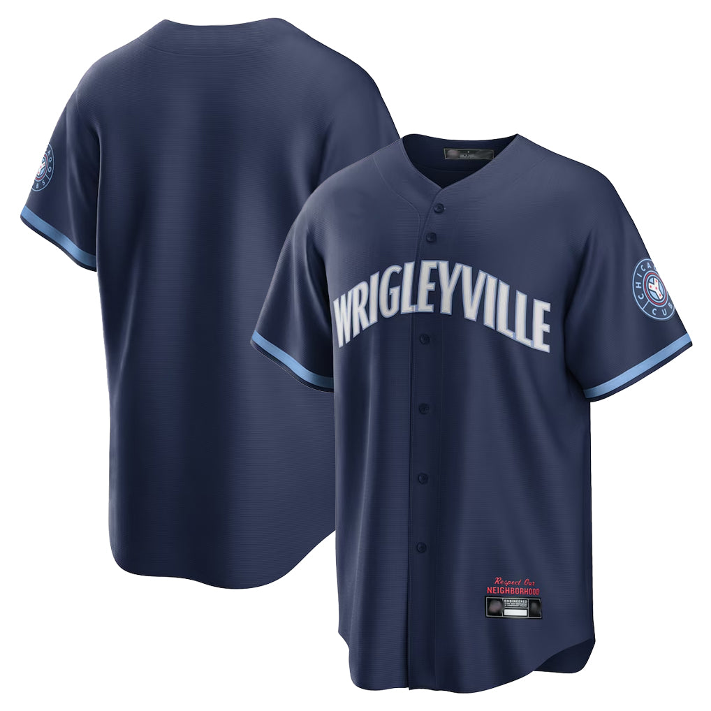 Odoa C.Cubs Navy City Connect Home Game Blank Player Stitched Jerseys
