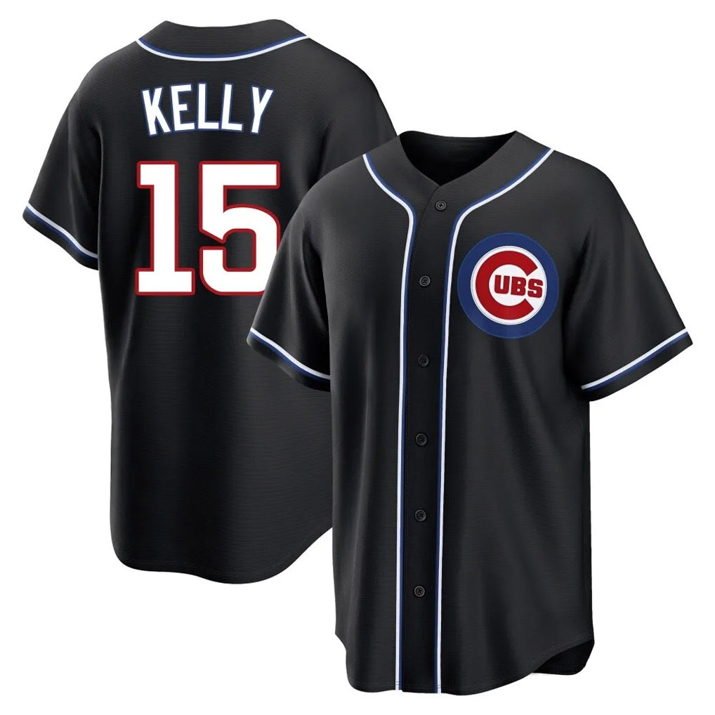 Odoa C.Cubs #15 Carson Kelly Player Black Fashion Out Game Stitched Jerseys