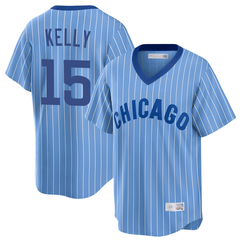 Odoa C.Cubs #15 Carson Kelly Player Blue T-shirt Cooperstown Collection Limited Stitched Jerseys
