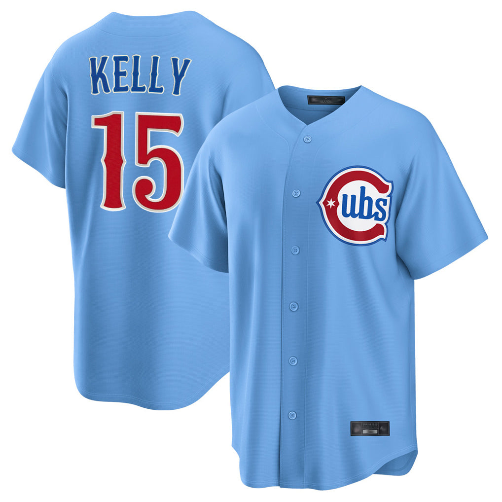 Odoa C.Cubs #15 Carson Kelly Player Light Blue Home Game Stitched Jerseys