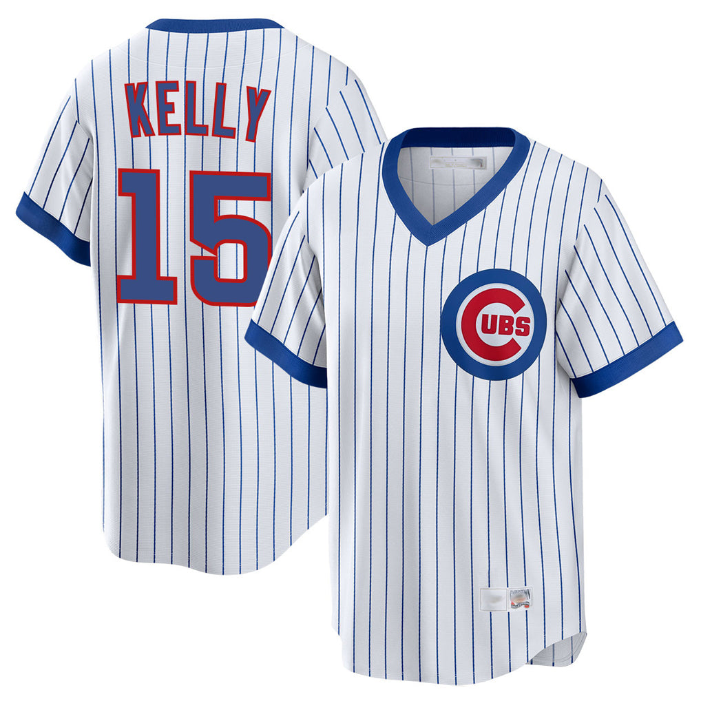 Odoa C.Cubs #15 Carson Kelly Player White T-shirt Cooperstown Collection Limited Stitched Jerseys