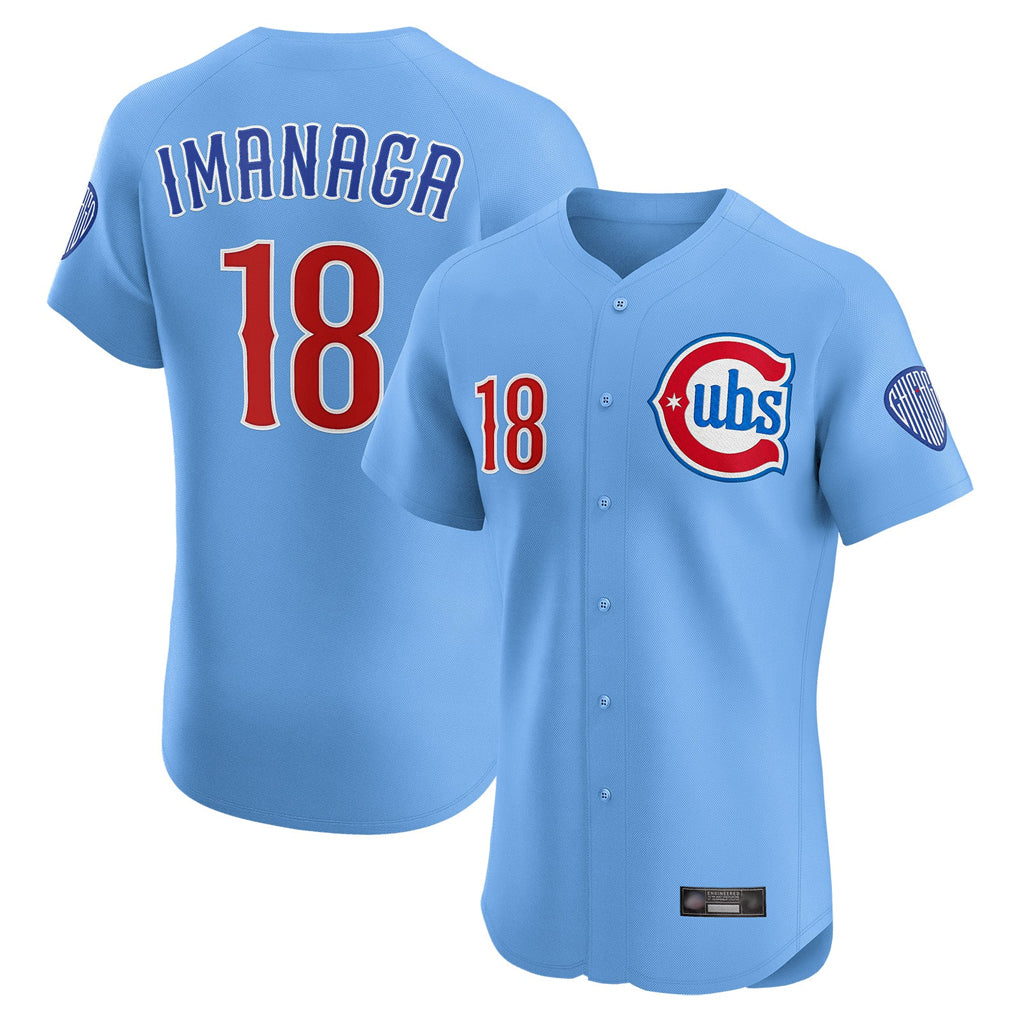 Odoa C.Cubs #18 Shota Imanaga Player Light Blue Limited Elite Home Stitched Jerseys