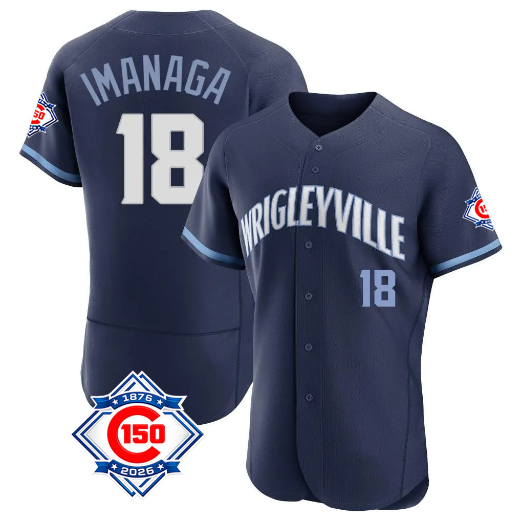 Odoa C.Cubs #18 Shota Imanaga Player Navy City Connect 150th Anniversary Limited Elite Home Stitched Jerseys