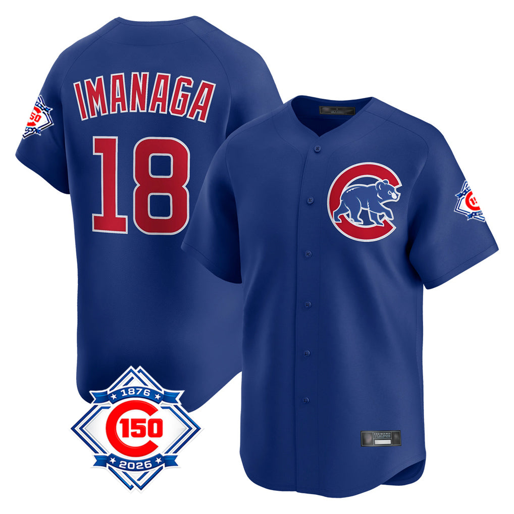 Odoa C.Cubs #18 Shota Imanaga Player Royal 150th Anniversary Limited Home Stitched Jerseys
