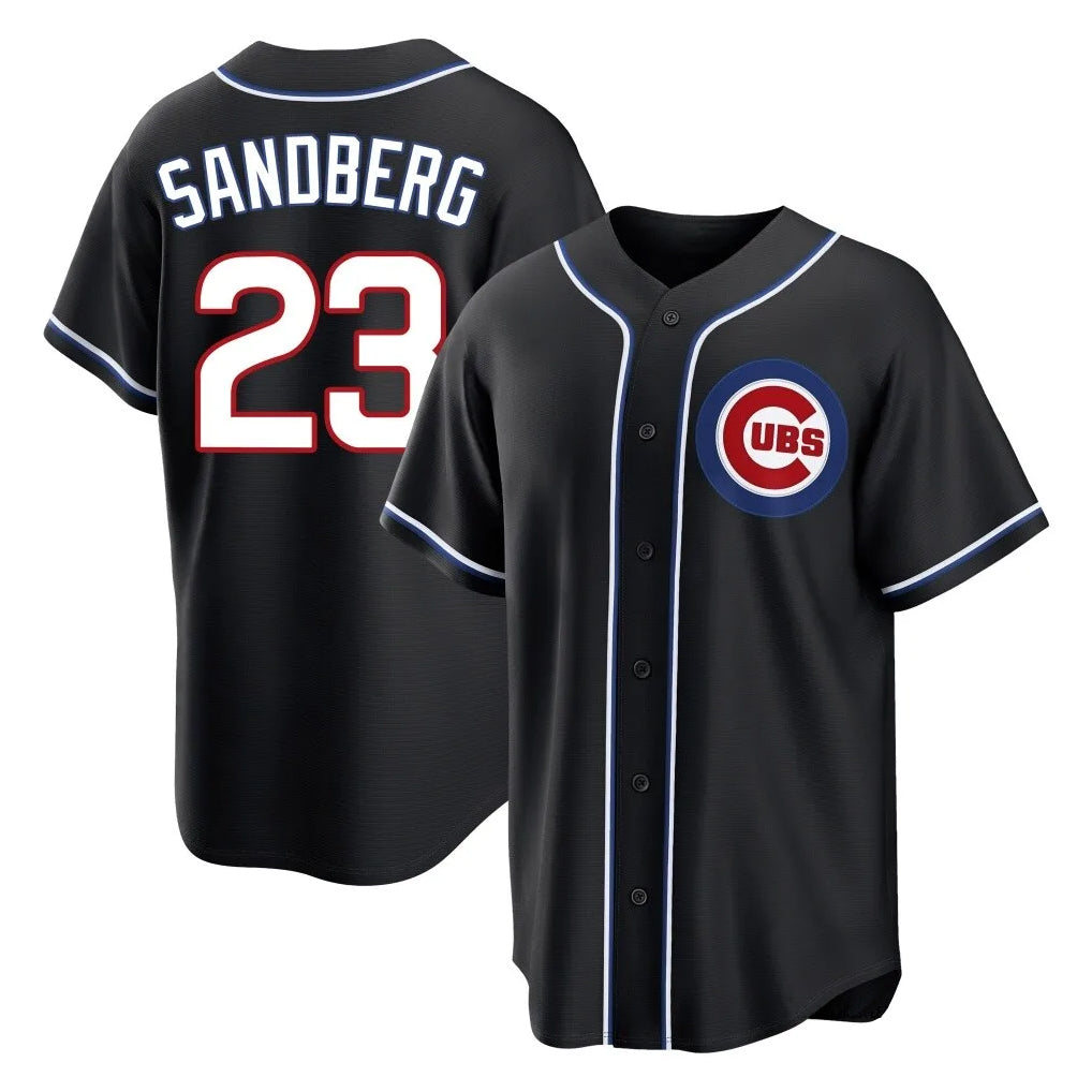 Odoa C.Cubs #23 Ryne Sandberg Player Black Fashion Out Game Stitched Jerseys