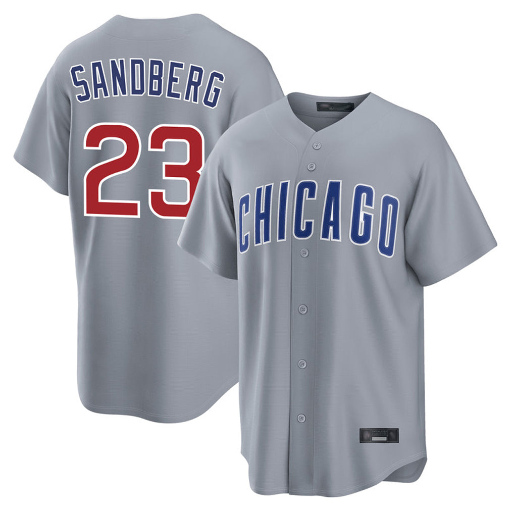 Odoa C.Cubs #23 Ryne Sandberg Player Gray Home Game Stitched Jerseys