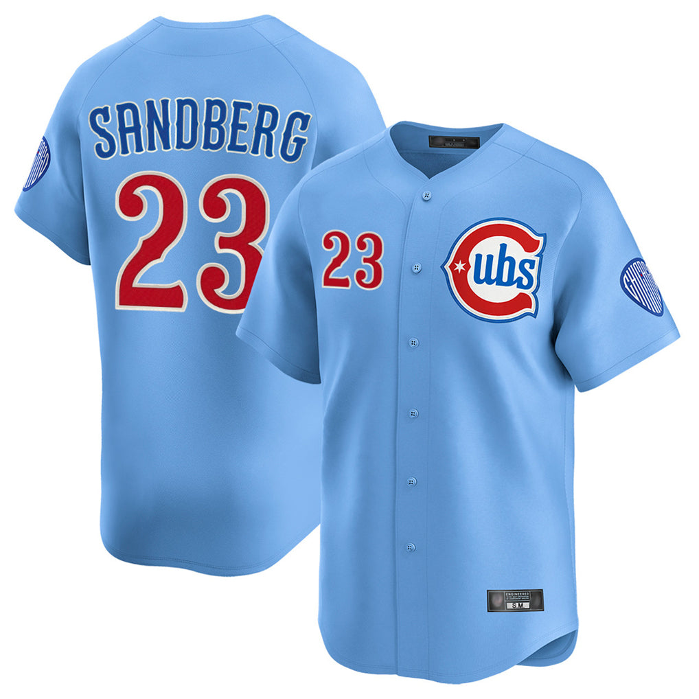 Odoa C.Cubs #23 Ryne Sandberg Player Light Blue Limited Home Stitched Jerseys
