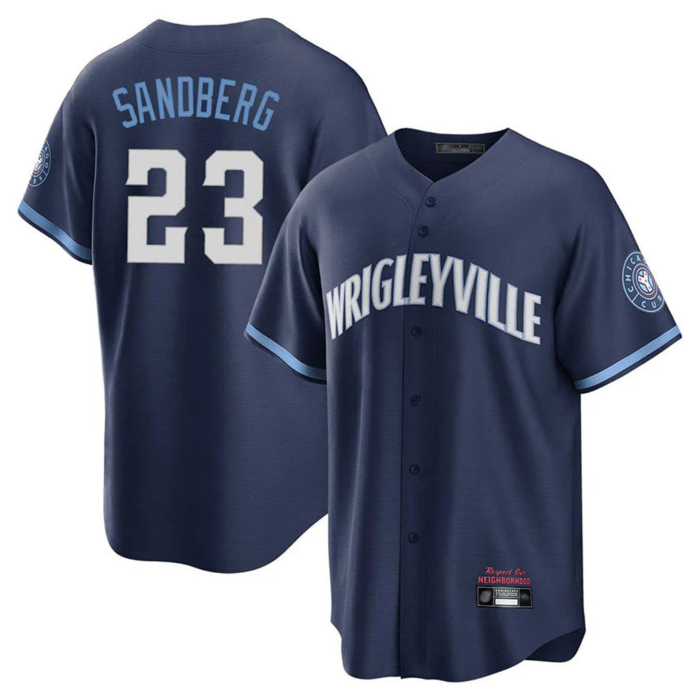 Odoa C.Cubs #23 Ryne Sandberg Player Navy City Connect Home Game Stitched Jerseys