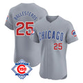 Odoa C.Cubs #25 Mois¡§|s Ballesteros Player Gray Road 150th Anniversary Limited Elite Home Stitched Jerseys