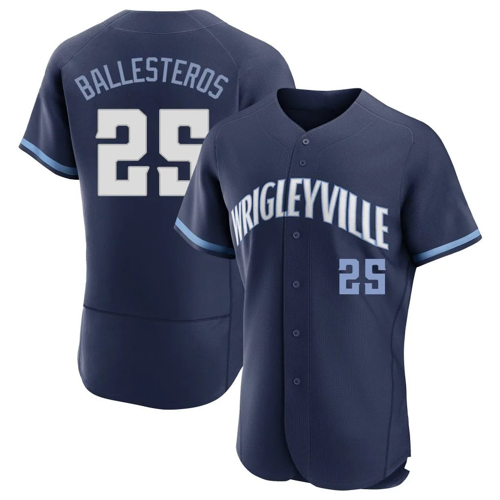 Odoa C.Cubs #25 Mois¡§|s Ballesteros Player Navy City Connect Limited Elite Home Stitched Jerseys
