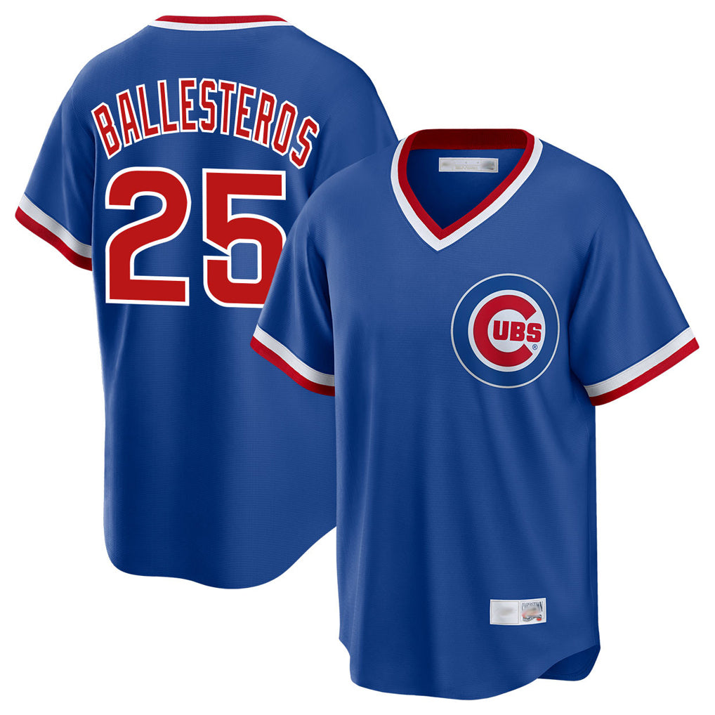 Odoa C.Cubs #25 Mois¡§|s Ballesteros Player Royal T-shirt Cooperstown Collection Limited Stitched Jerseys
