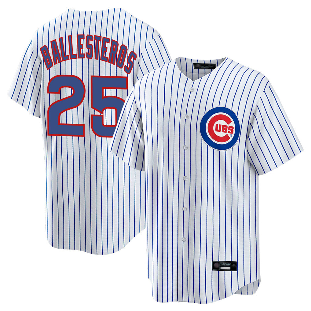 Odoa C.Cubs #25 Mois¡§|s Ballesteros Player White Game Home Stitched Jerseys
