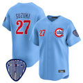Odoa C.Cubs #27 Seiya Suzuki Player Blue Vapor Premier Limited Home Stitched Jerseys