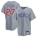 Odoa C.Cubs #27 Seiya Suzuki Player Gray Home Game Stitched Jerseys