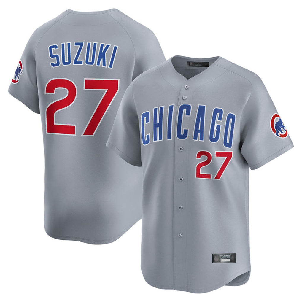 Odoa C.Cubs #27 Seiya Suzuki Player Gray Road Limited Home Stitched Jerseys