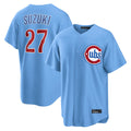 Odoa C.Cubs #27 Seiya Suzuki Player Light Blue Home Game Stitched Jerseys
