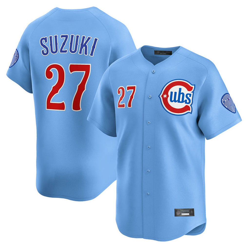 Odoa C.Cubs #27 Seiya Suzuki Player Light Blue Limited Home Stitched Jerseys