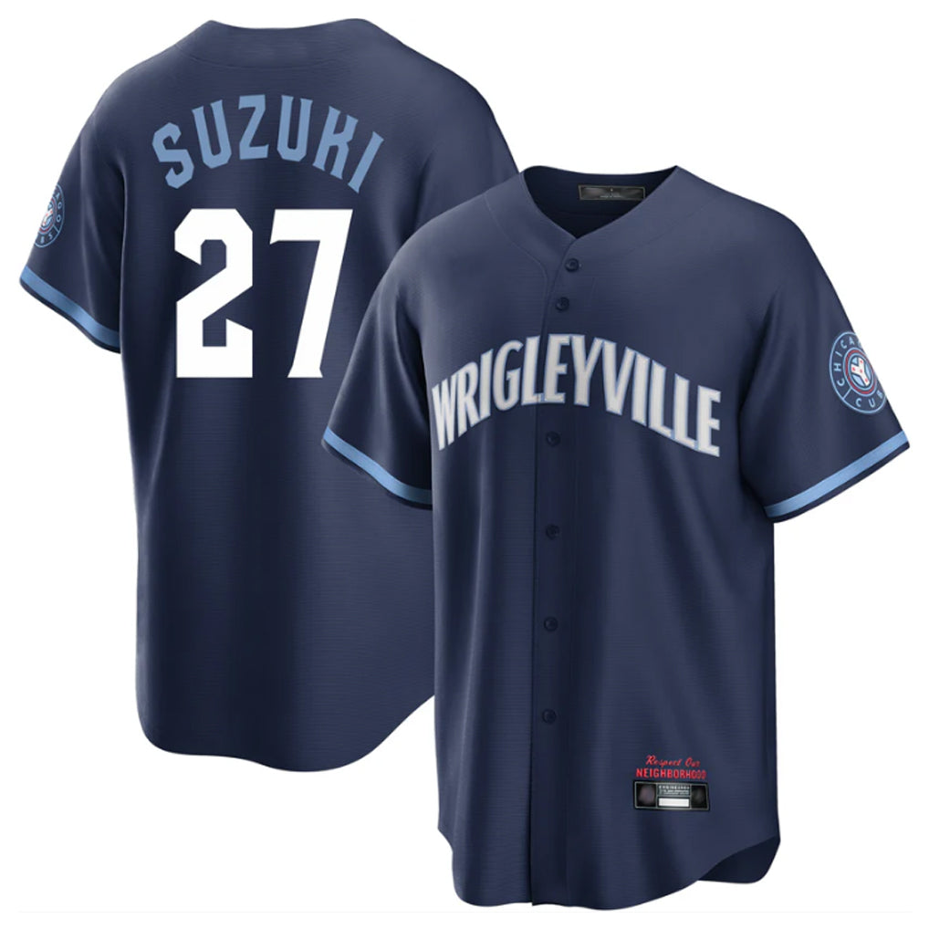 Odoa C.Cubs #27 Seiya Suzuki Player Navy City Connect Home Game Stitched Jerseys