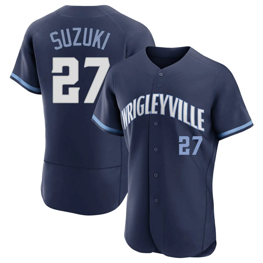 Odoa C.Cubs #27 Seiya Suzuki Player Navy City Connect Limited Elite Home Stitched Jerseys