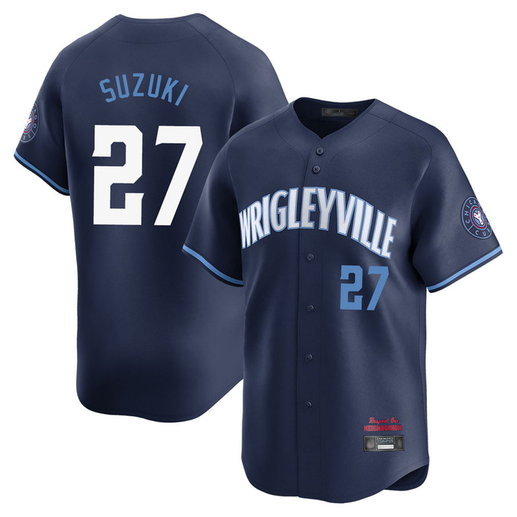 Odoa C.Cubs #27 Seiya Suzuki Player Navy City Connect Limited Home Stitched Jerseys