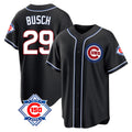 Odoa C.Cubs #29 Michael Busch Player Black Fashion Out 150th Anniversary Game Stitched Jerseys