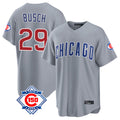 Odoa C.Cubs #29 Michael Busch Player Gray 150th Anniversary Home Game Stitched Jerseys