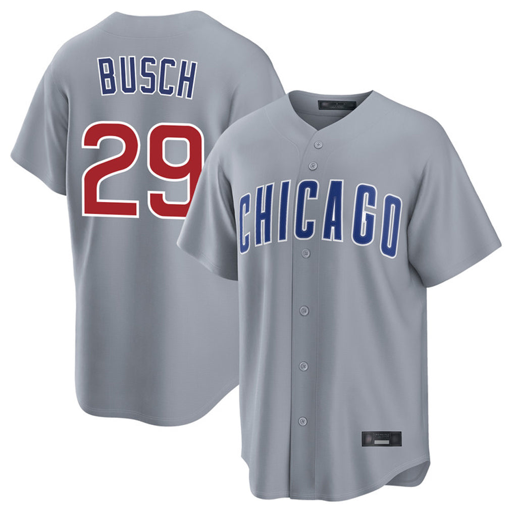 Odoa C.Cubs #29 Michael Busch Player Gray Home Game Stitched Jerseys