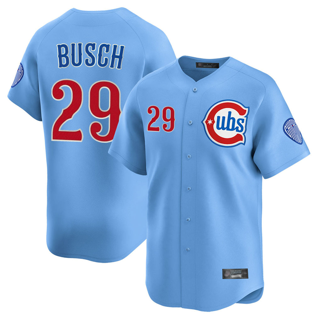 Odoa C.Cubs #29 Michael Busch Player Light Blue Limited Home Stitched Jerseys