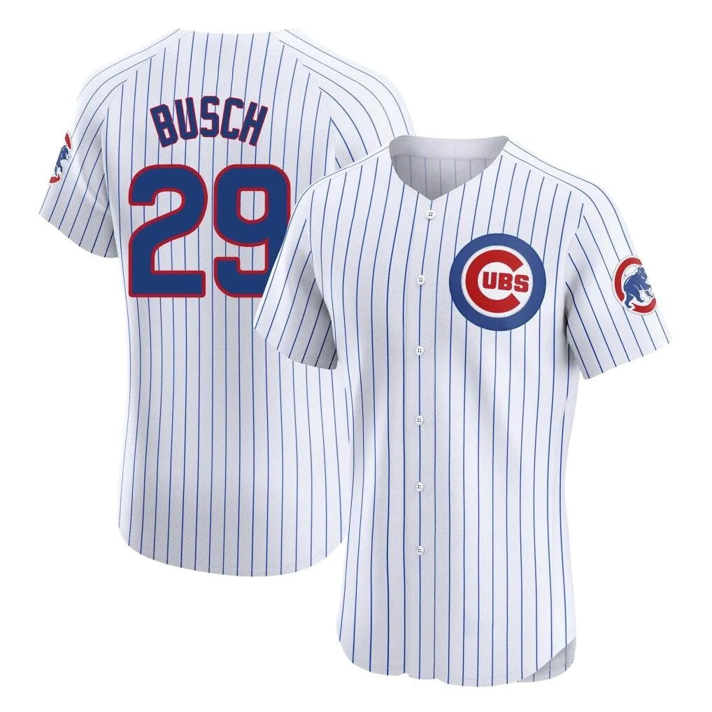 Odoa C.Cubs #29 Michael Busch Player White Limited Elite Home Game Stitched Jerseys
