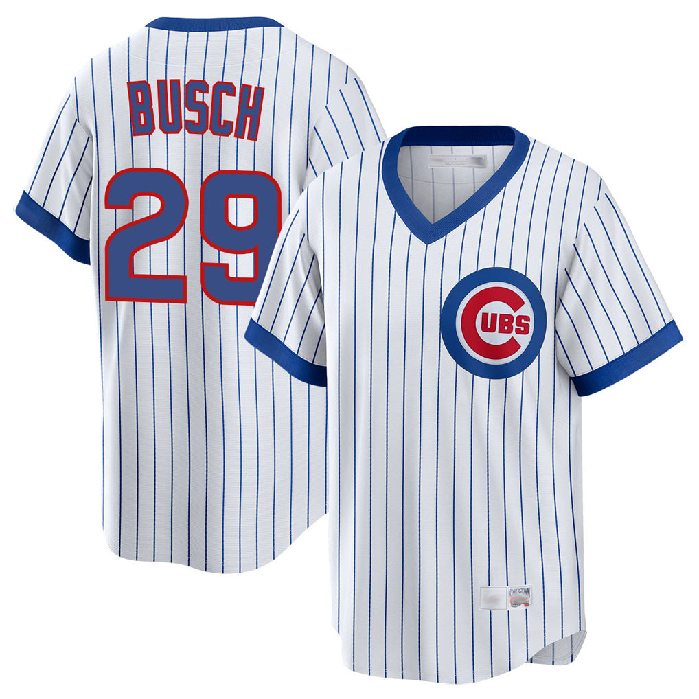 Odoa C.Cubs #29 Michael Busch Player White T-shirt Cooperstown Collection Limited Stitched Jerseys