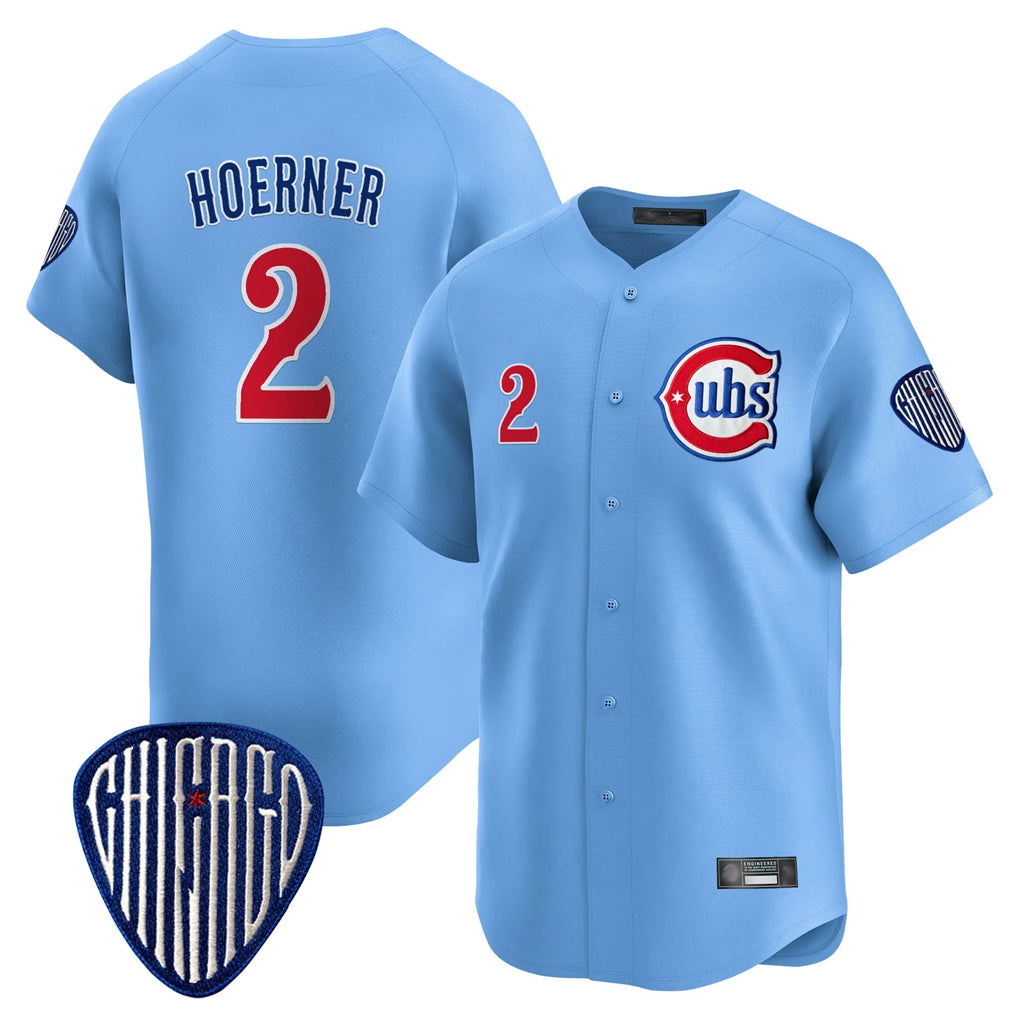 Odoa C.Cubs #2 Nico Hoerner Player Blue Vapor Premier Limited Home Stitched Jerseys