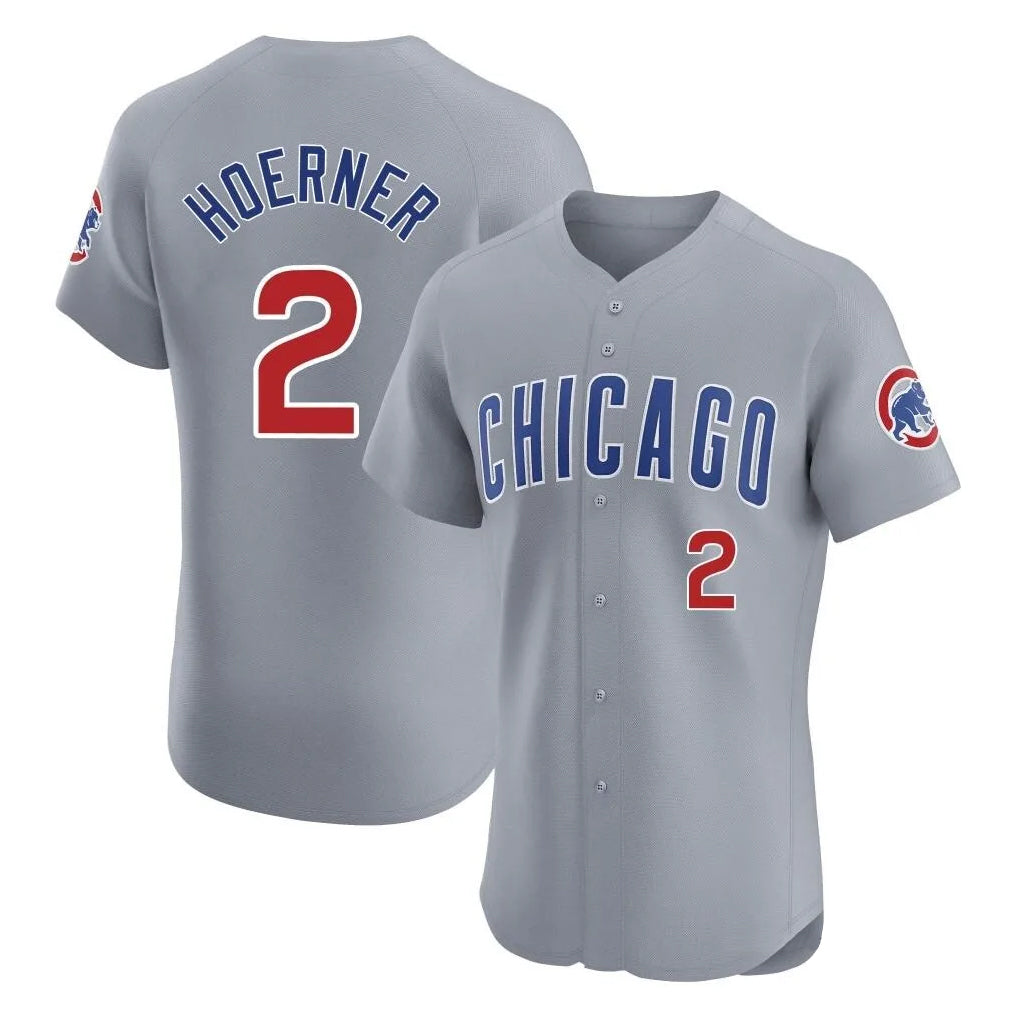 Odoa C.Cubs #2 Nico Hoerner Player Gray Road Limited Elite Home Stitched Jerseys