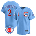 Odoa C.Cubs #2 Nico Hoerner Player Light Blue 150th Anniversary Limited Home Stitched Jerseys