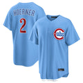 Odoa C.Cubs #2 Nico Hoerner Player Light Blue Home Game Stitched Jerseys